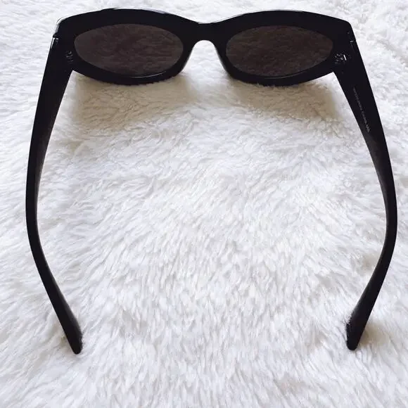 Francis Mirrored Black Cat-Eye Sunglasses - Picture 11 of 15